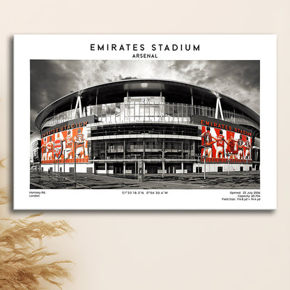 Emirates Stadium Print,Arsenal Home Ground Print,England Football Wall Art, Canvas Print Wall Art, Man Cave Gift