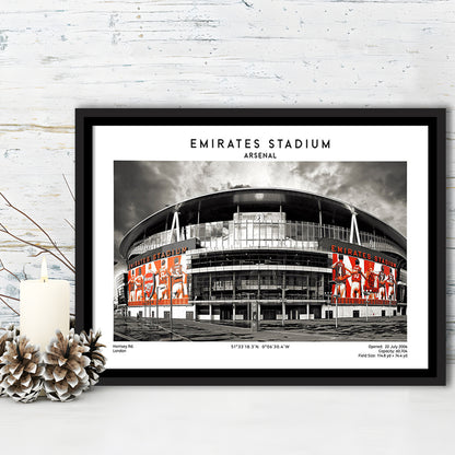 Emirates Stadium Print,Arsenal Home Ground Print,England Football Wall Art, Framed Canvas Print Wall Art