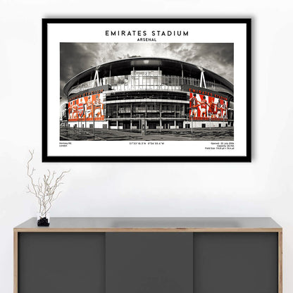 Emirates Stadium Print,Arsenal Home Ground Print,England Football Wall Art, Framed Art Print Wall Decor