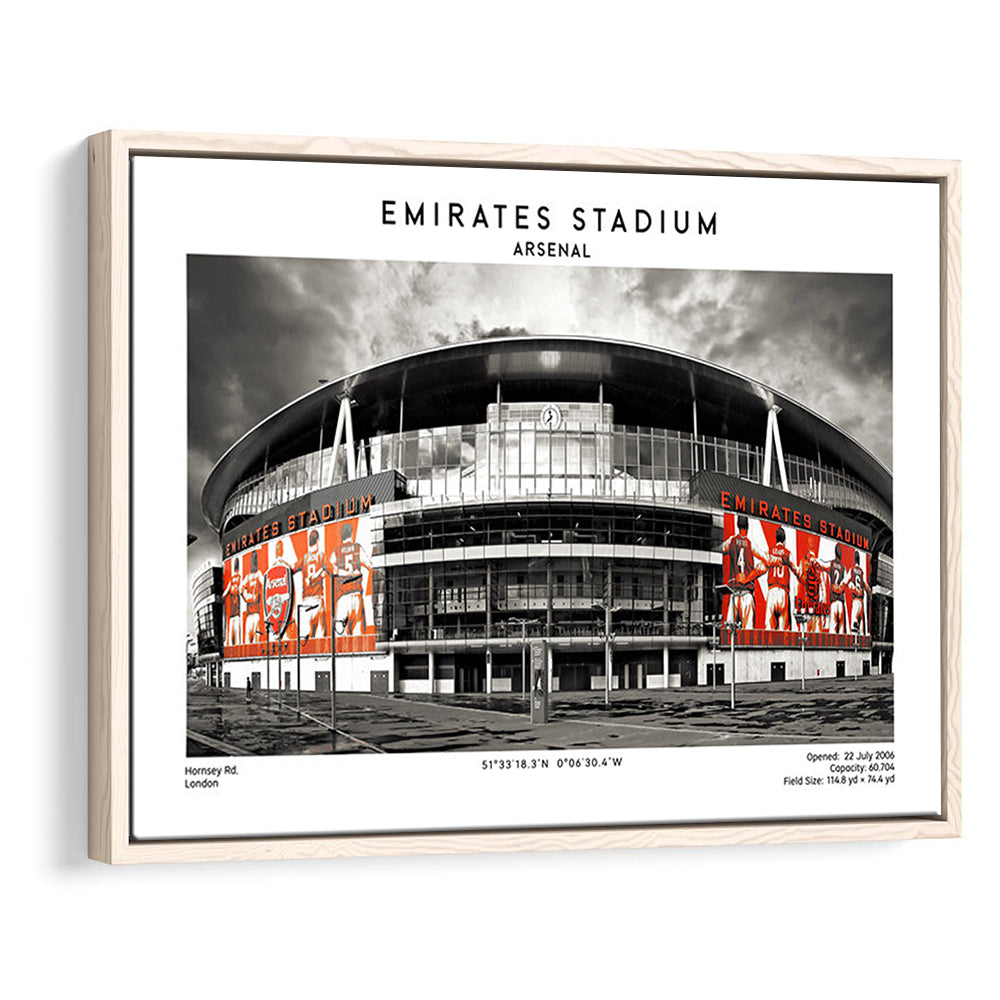 Emirates Stadium Print,Arsenal Home Ground Print,England Football Wall Art, Framed Canvas Print Wall Art