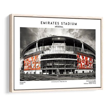 Emirates Stadium Print,Arsenal Home Ground Print,England Football Wall Art, Framed Canvas Print Wall Art