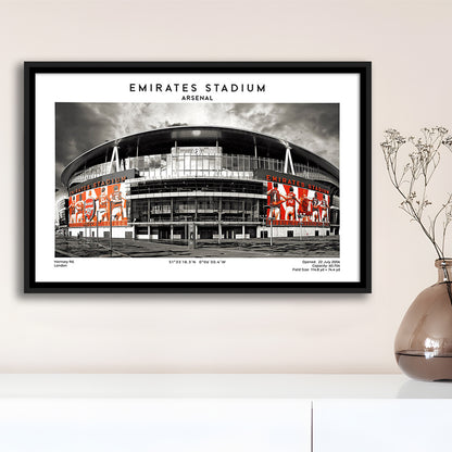 Emirates Stadium Print,Arsenal Home Ground Print,England Football Wall Art, Framed Canvas Print Wall Art