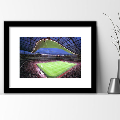 Emirates Stadium, Stadium Canvas, Sport Art, Gift for him, White Border Framed Art Print Wall Decor
