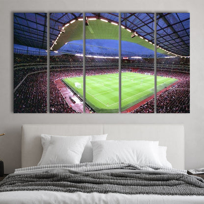 Emirates Stadium, Stadium Canvas, Sport Art, 5 Panel B, Extra Large Canvas, Canvas Print Wall Art