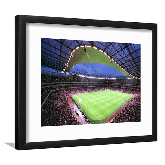Emirates Stadium, Stadium Canvas, Sport Art, Gift for him, White Border Framed Art Print Wall Decor