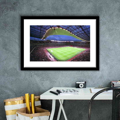 Emirates Stadium, Stadium Canvas, Sport Art, Gift for him, White Border Framed Art Print Wall Decor