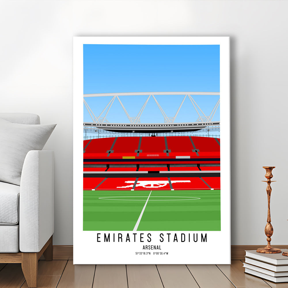 Emirates Stadium Artwork, Arsenal Stadium Football, Soccer Wall Art, Canvas Prints Wall Art, Man Cave Decor