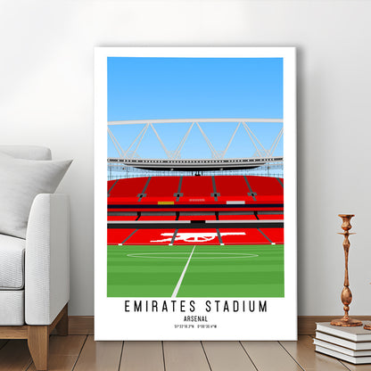 Emirates Stadium Artwork, Arsenal Stadium Football, Soccer Wall Art, Canvas Prints Wall Art, Man Cave Decor