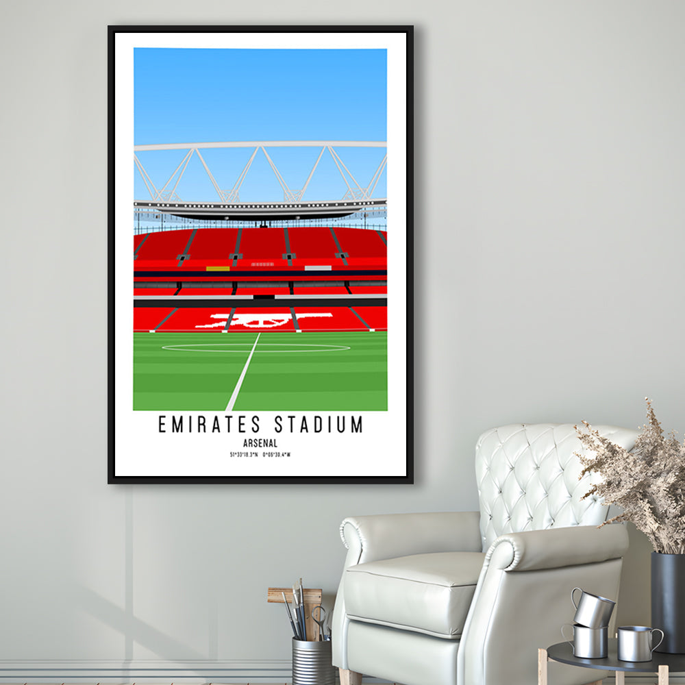 Emirates Stadium Artwork, Arsenal Stadium Football, Soccer Wall Art, Framed Canvas Prints Wall Art