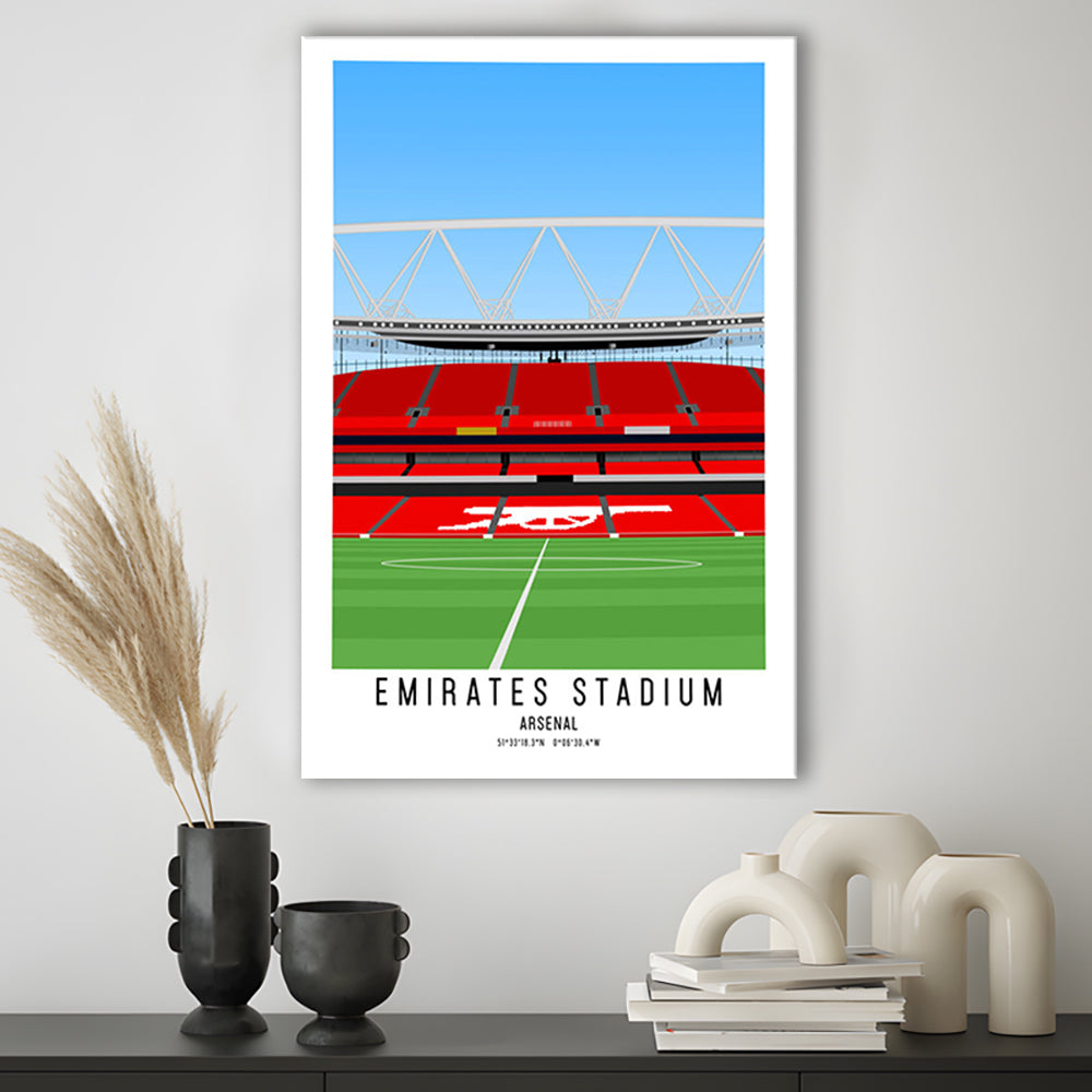 Emirates Stadium Artwork, Arsenal Stadium Football, Soccer Wall Art, Canvas Prints Wall Art, Man Cave Decor