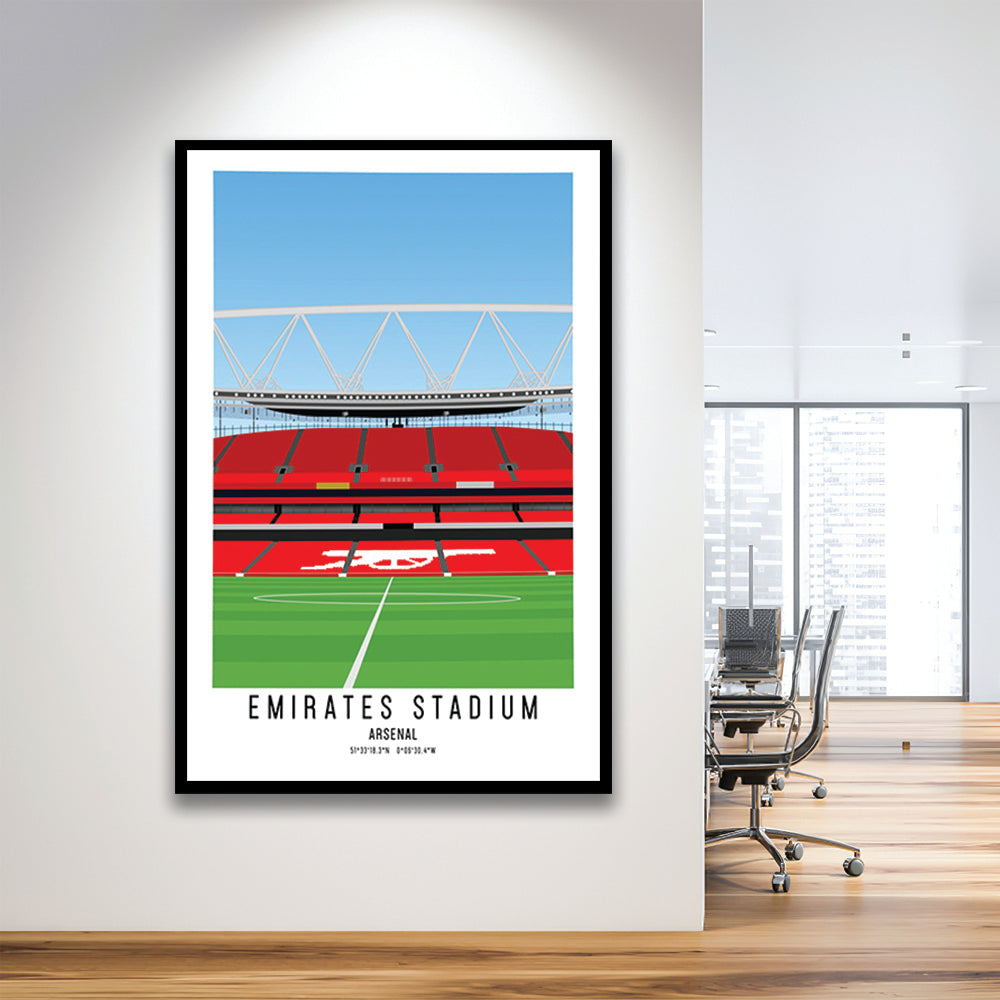Emirates Stadium Artwork, Arsenal Stadium Football, Soccer Wall Art, Framed Art Prints Wall Decor