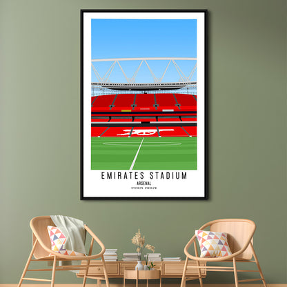 Emirates Stadium Artwork, Arsenal Stadium Football, Soccer Wall Art, Framed Canvas Prints Wall Art