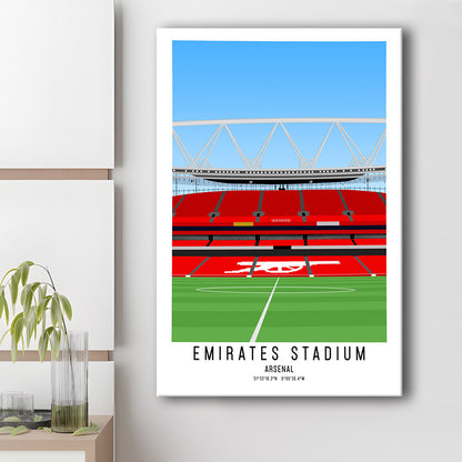 Emirates Stadium Artwork, Arsenal Stadium Football, Soccer Wall Art, Canvas Prints Wall Art, Man Cave Decor