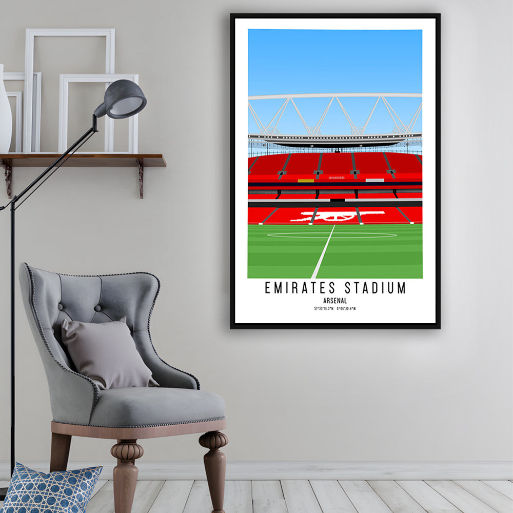 Emirates Stadium Artwork, Arsenal Stadium Football, Soccer Wall Art, Framed Canvas Prints Wall Art