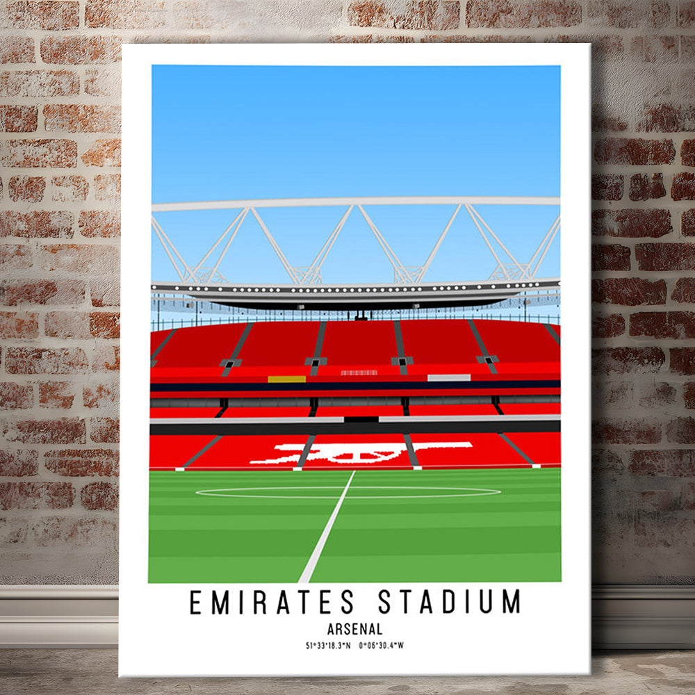 Emirates Stadium Artwork, Arsenal Stadium Football, Soccer Wall Art, Canvas Prints Wall Art, Man Cave Decor