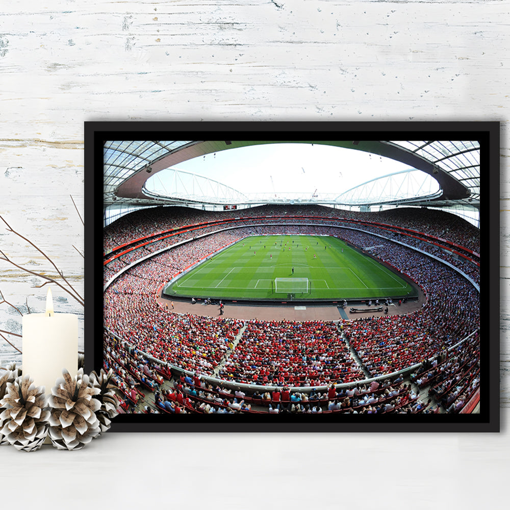 Emirates Stadium in London, Stadium Canvas, Sport Art, Framed Canvas Print Wall Art, Floating Frame