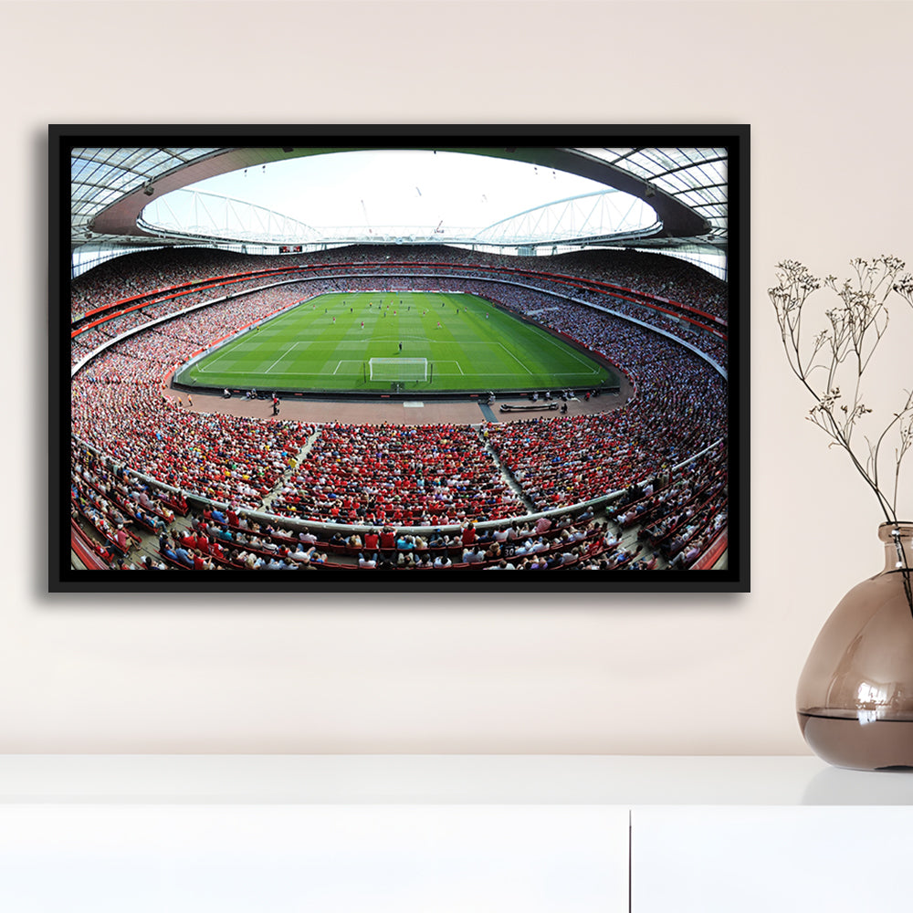 Emirates Stadium in London, Stadium Canvas, Sport Art, Framed Canvas Print Wall Art, Floating Frame