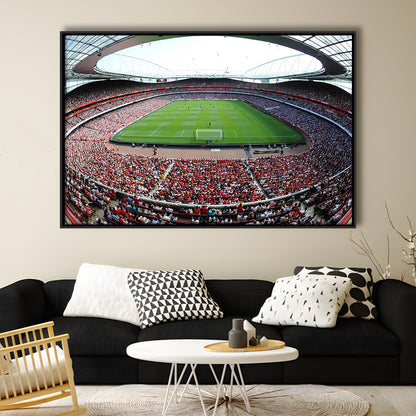 Emirates Stadium in London, Stadium Canvas, Sport Art, Framed Canvas Print Wall Art, Floating Frame