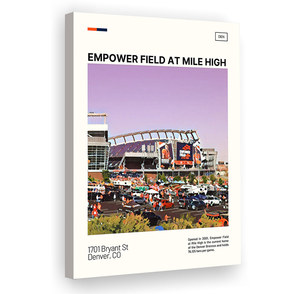Empower Field at Mile High Stadium Print, Denver Broncos Stadium Canvas Art, Fan Gifts, Sport Art, Canvas Print Wall Art