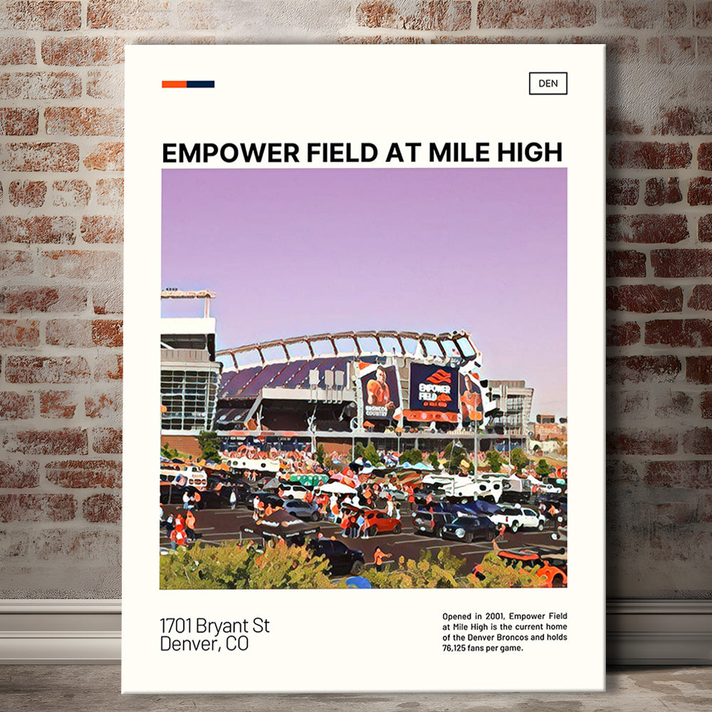 Empower Field at Mile High Stadium Print, Denver Broncos Stadium Canvas Art, Fan Gifts, Sport Art, Canvas Print Wall Art