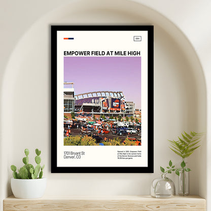 Empower Field at Mile High Stadium Print, Denver Broncos Stadium Art, Gifts for him, Sport Art, Framed Art Print Wall Decor