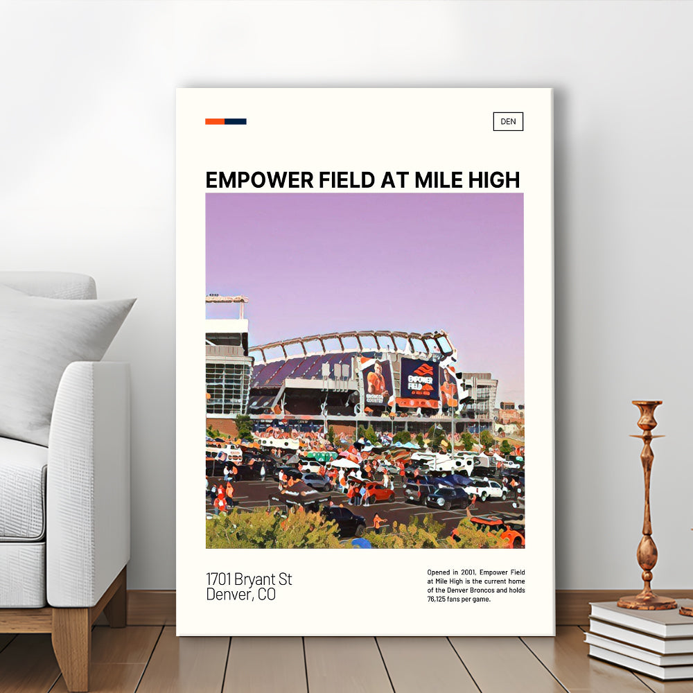 Empower Field at Mile High Stadium Print, Denver Broncos Stadium Canvas Art, Fan Gifts, Sport Art, Canvas Print Wall Art