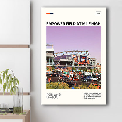 Empower Field at Mile High Stadium Print, Denver Broncos Stadium Canvas Art, Fan Gifts, Sport Art, Canvas Print Wall Art