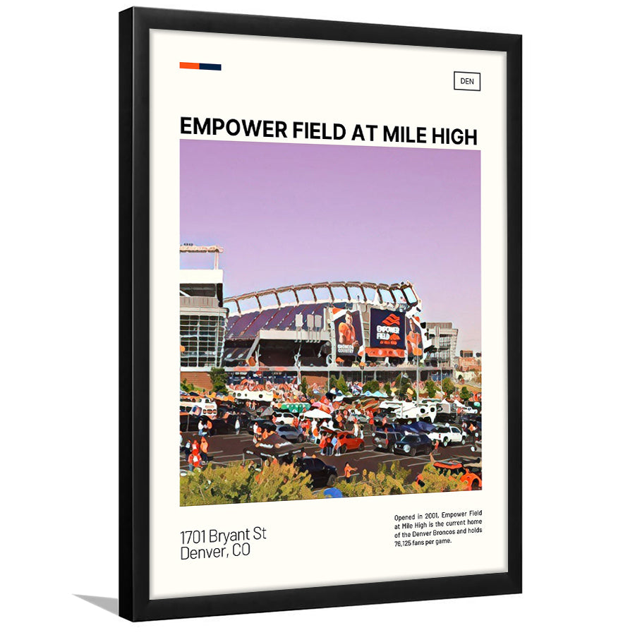 Empower Field at Mile High Stadium Print, Denver Broncos Stadium Art, Gifts for him, Sport Art, Framed Art Print Wall Decor