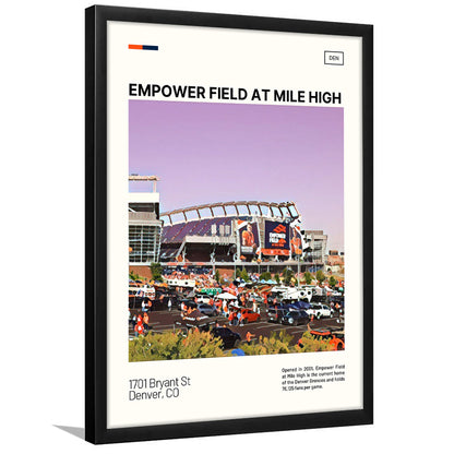 Empower Field at Mile High Stadium Print, Denver Broncos Stadium Art, Gifts for him, Sport Art, Framed Art Print Wall Decor