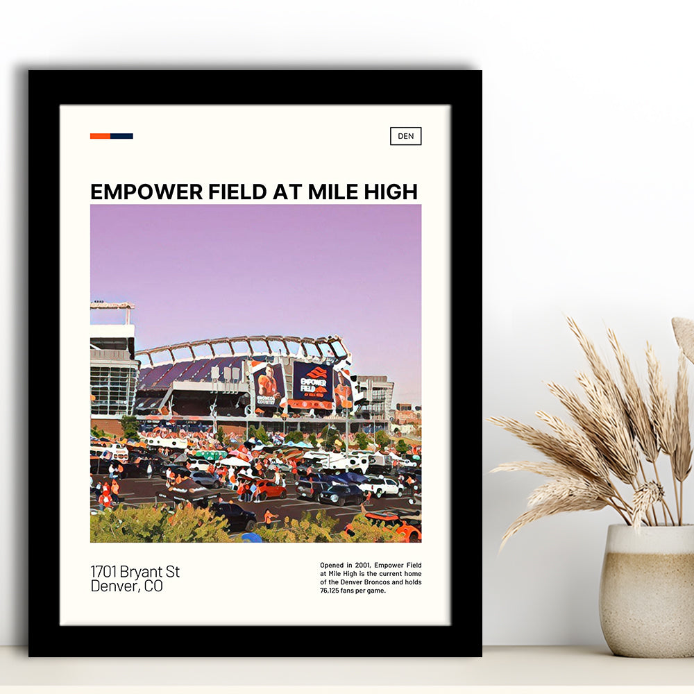 Empower Field at Mile High Stadium Print, Denver Broncos Stadium Art, Gifts for him, Sport Art, Framed Art Print Wall Decor