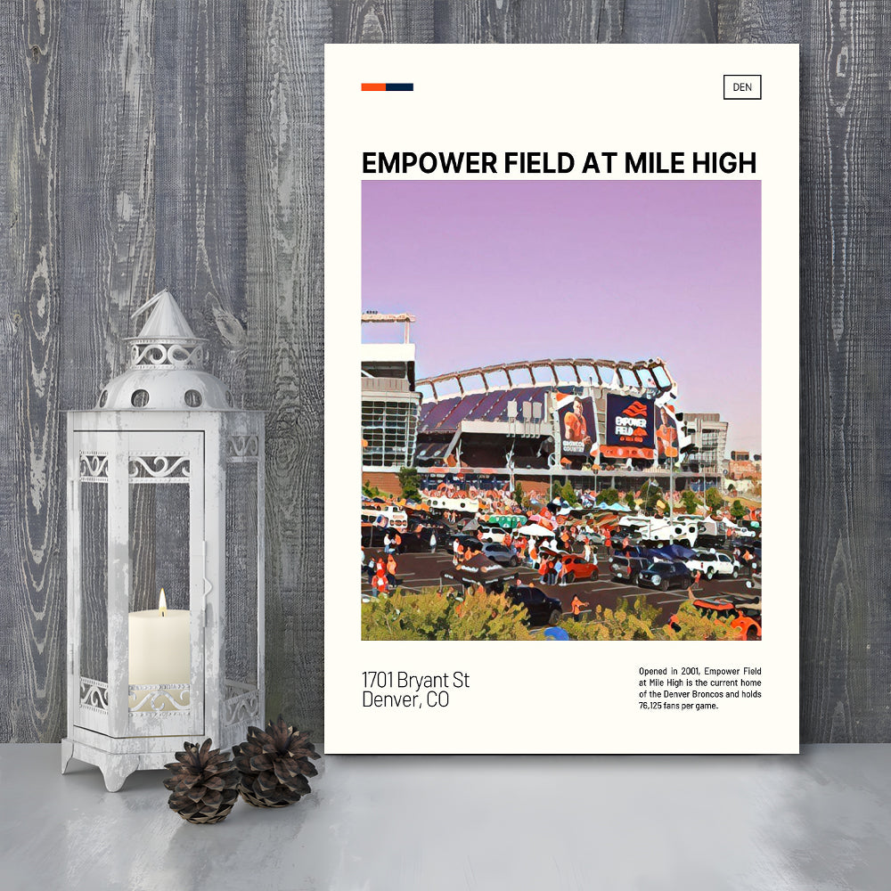 Empower Field at Mile High Stadium Print, Denver Broncos Stadium Canvas Art, Fan Gifts, Sport Art, Canvas Print Wall Art