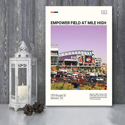 Empower Field at Mile High Stadium Print, Denver Broncos Stadium Canvas Art, Fan Gifts, Sport Art, Canvas Print Wall Art