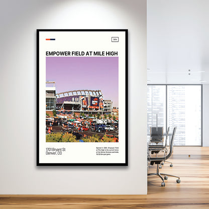 Empower Field at Mile High Stadium Print, Denver Broncos Stadium Art, Gifts for him, Sport Art, Framed Art Print Wall Decor