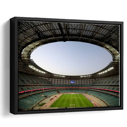 Empty Baku Olympic Stadium, Stadium Canvas, Sport Art, Framed Canvas Print Wall Art, Floating Frame