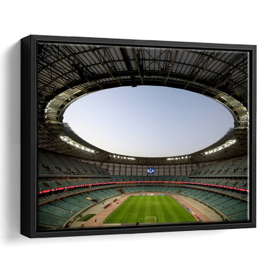 Empty Baku Olympic Stadium, Stadium Canvas, Sport Art, Framed Canvas Print Wall Art, Floating Frame