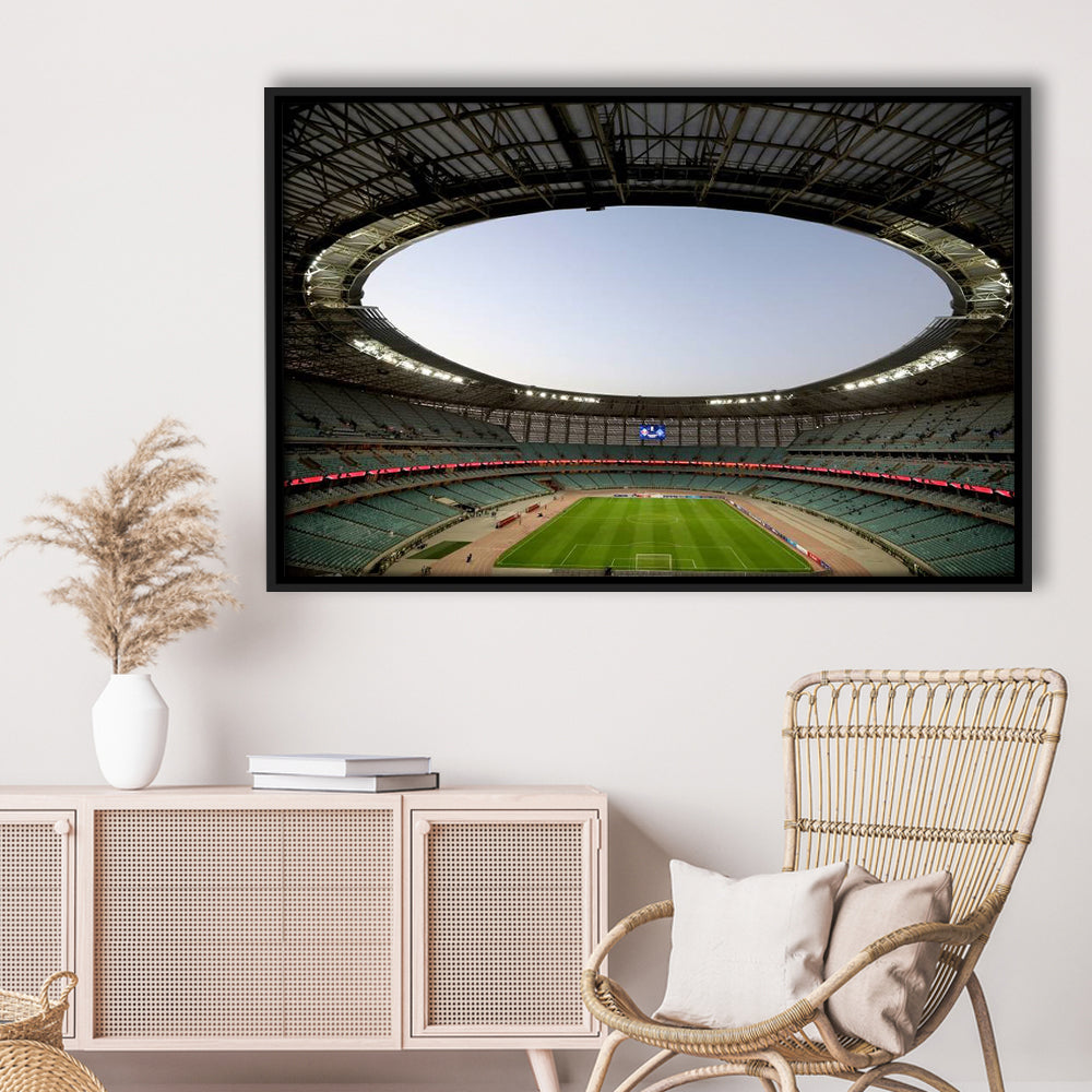 Empty Baku Olympic Stadium, Stadium Canvas, Sport Art, Framed Canvas Print Wall Art, Floating Frame