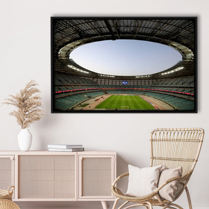Empty Baku Olympic Stadium, Stadium Canvas, Sport Art, Framed Canvas Print Wall Art, Floating Frame