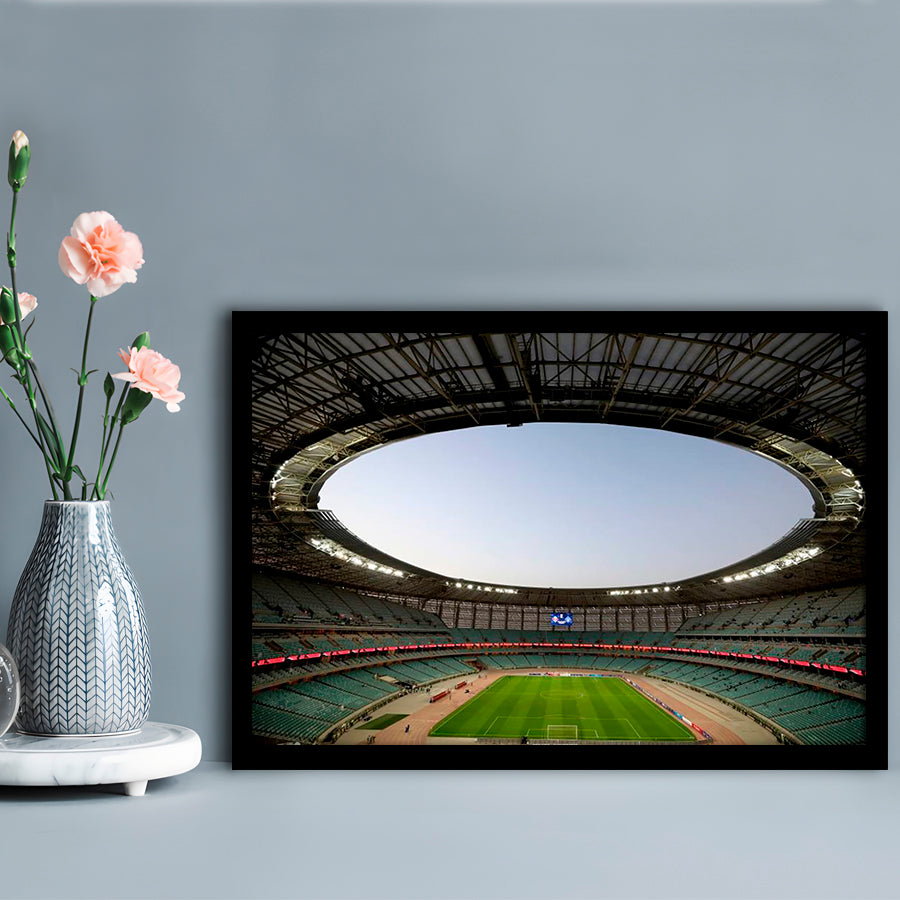 Empty Baku Olympic Stadium, Stadium Canvas, Sport Art, Gift for him, Framed Art Print Wall Decor, Picture Framed