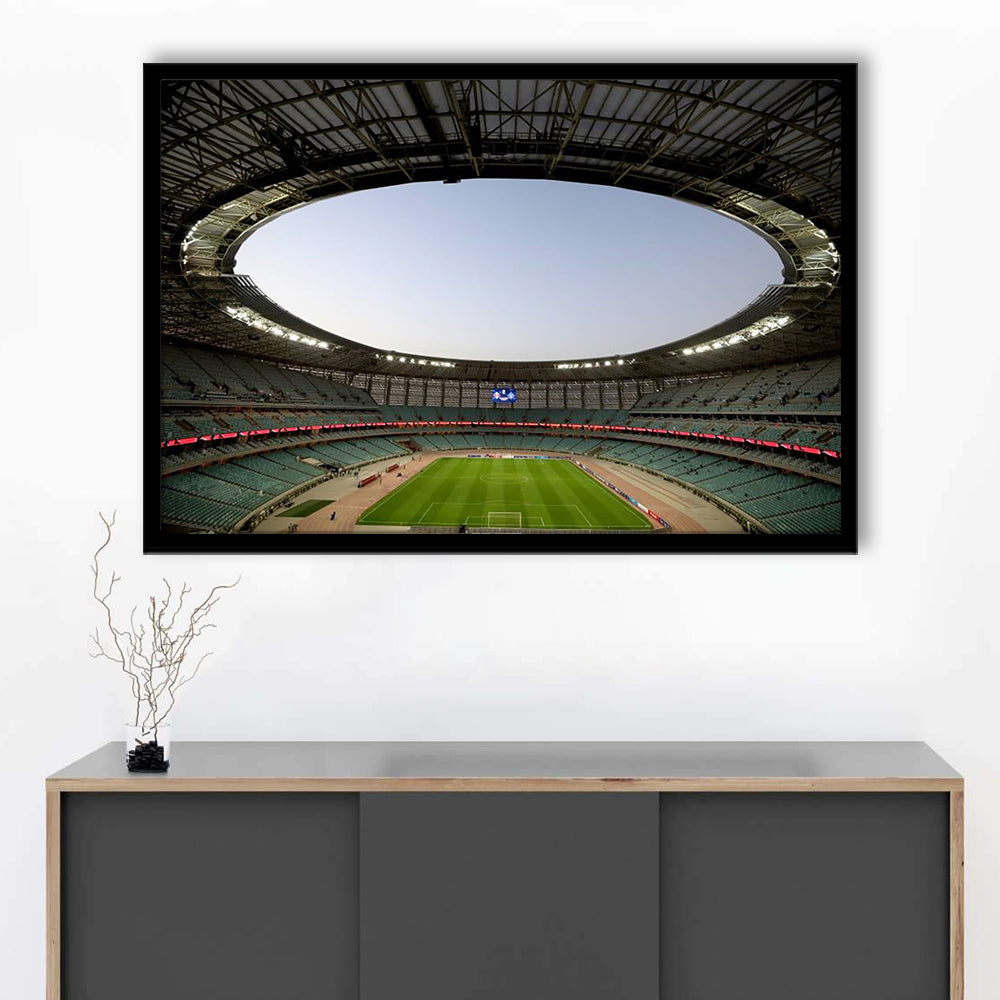 Empty Baku Olympic Stadium, Stadium Canvas, Sport Art, Gift for him, Framed Art Print Wall Decor, Picture Framed