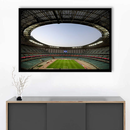 Empty Baku Olympic Stadium, Stadium Canvas, Sport Art, Gift for him, Framed Art Print Wall Decor, Picture Framed