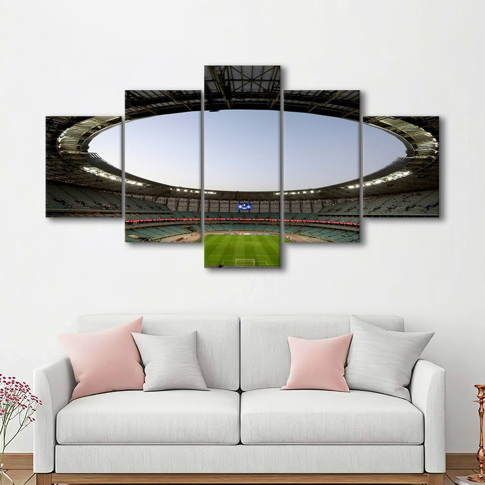 Empty Baku Olympic Stadium, Stadium Canvas, Sport Art, Gift for him, 5 Panel, Large Canvas, Canvas Print Wall Art