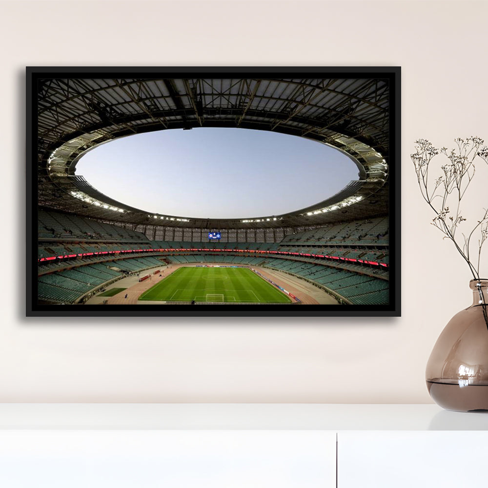 Empty Baku Olympic Stadium, Stadium Canvas, Sport Art, Framed Canvas Print Wall Art, Floating Frame
