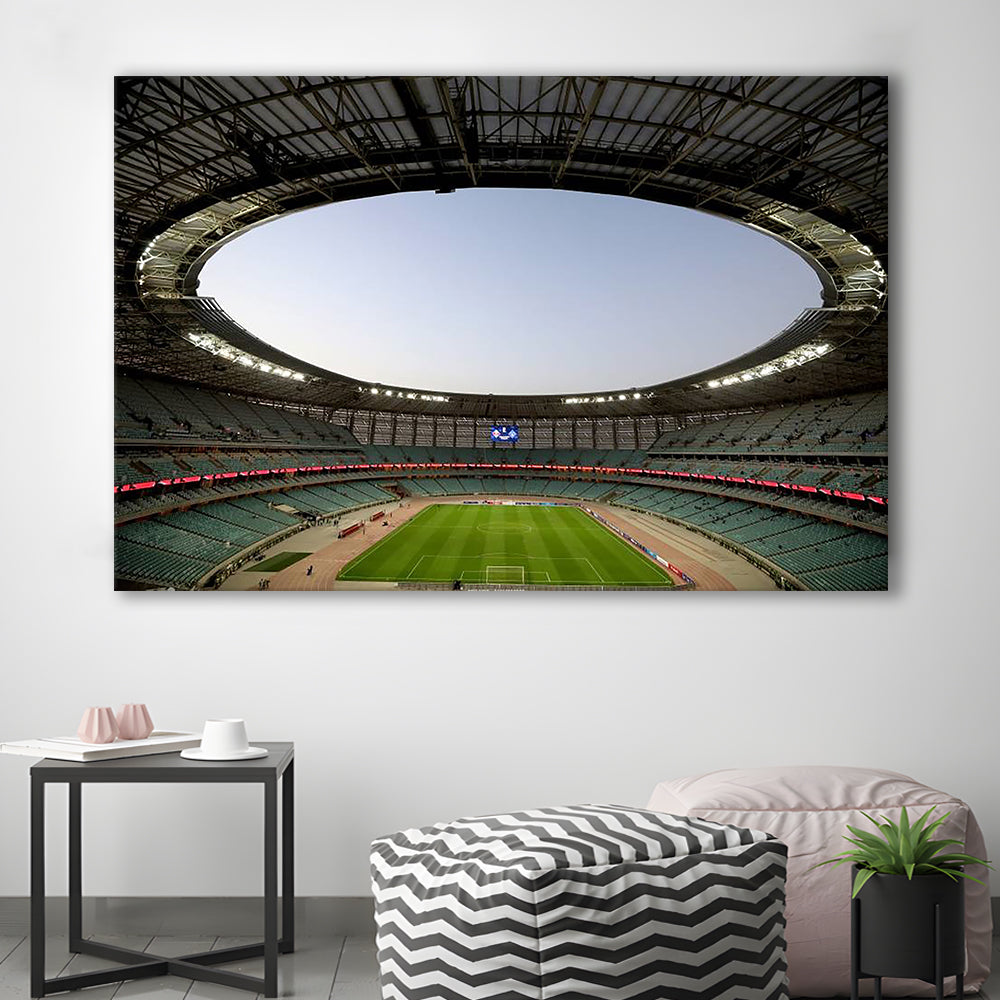 Empty Baku Olympic Stadium, Stadium Canvas, Sport Art, Gift for him, Man Cave Decor, Art Print, Canvas Print Wall Art