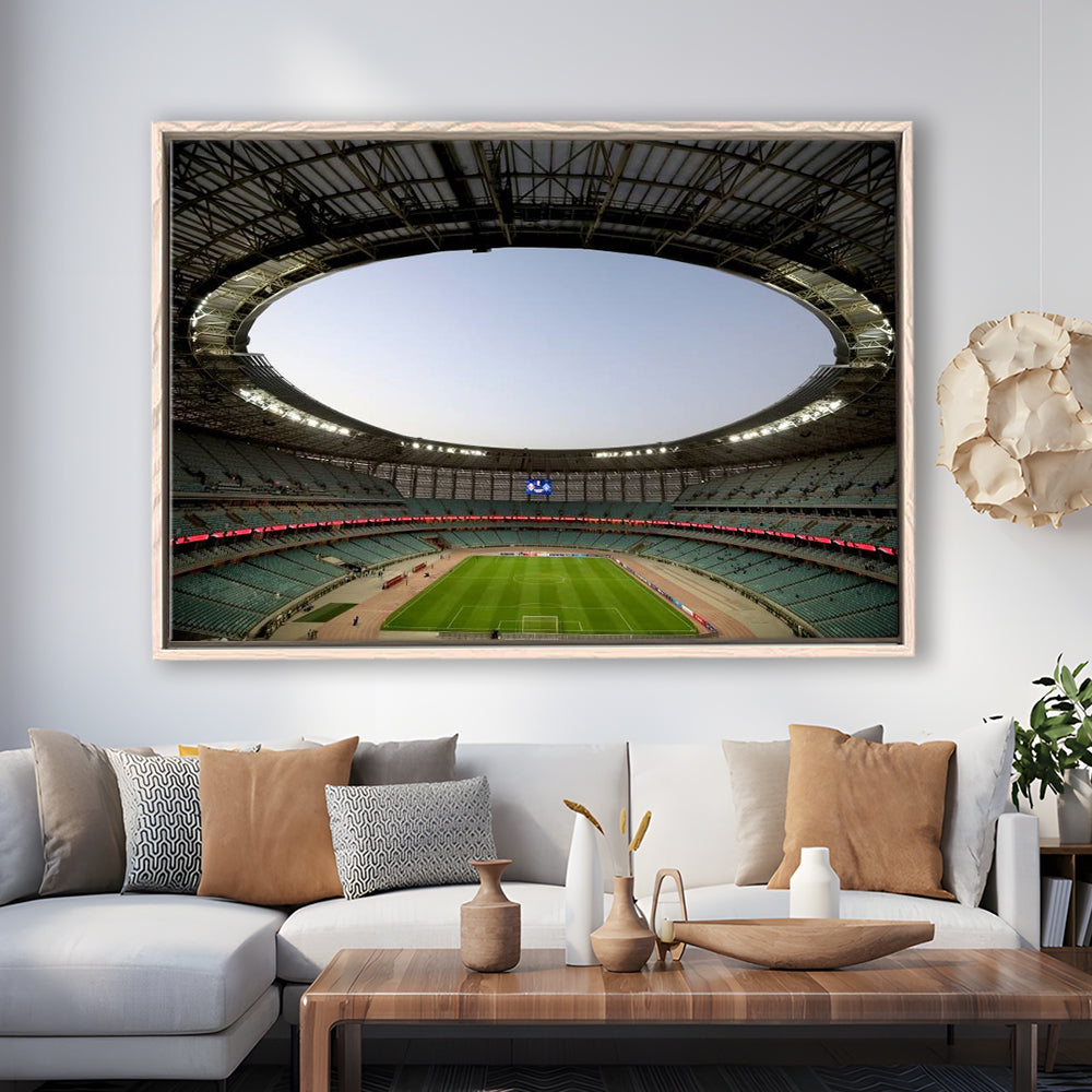 Empty Baku Olympic Stadium, Stadium Canvas, Sport Art, Framed Canvas Print Wall Art, Floating Frame