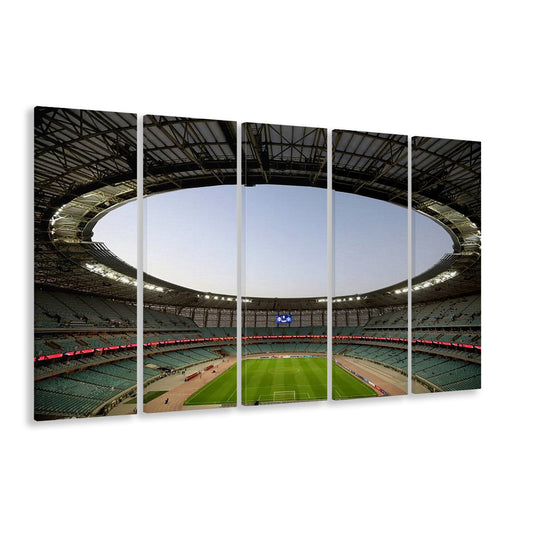 Empty Baku Olympic Stadium, Stadium Canvas, Sport Art, 5 Panel B, Extra Large Canvas, Canvas Print Wall Art