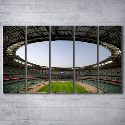 Empty Baku Olympic Stadium, Stadium Canvas, Sport Art, 5 Panel B, Extra Large Canvas, Canvas Print Wall Art