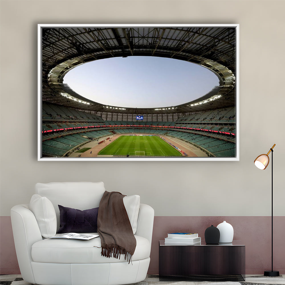 Empty Baku Olympic Stadium, Stadium Canvas, Sport Art, Framed Canvas Print Wall Art, Floating Frame