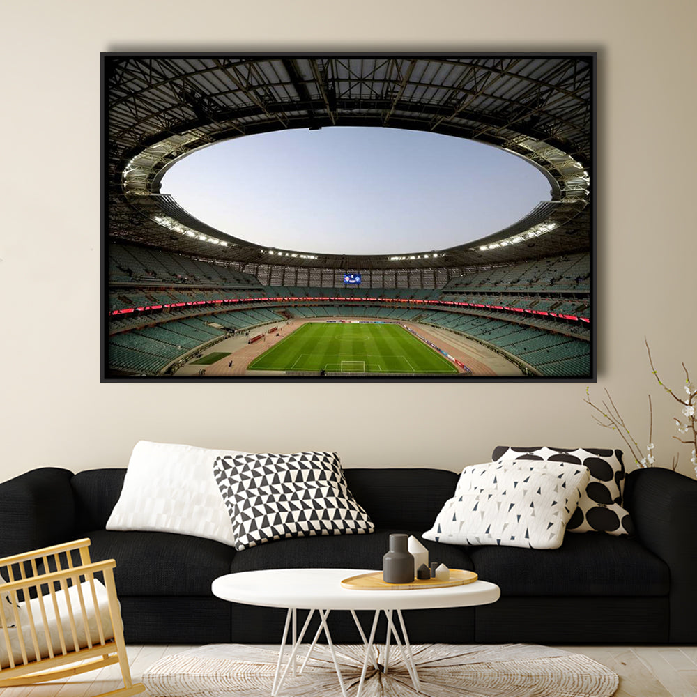 Empty Baku Olympic Stadium, Stadium Canvas, Sport Art, Framed Canvas Print Wall Art, Floating Frame