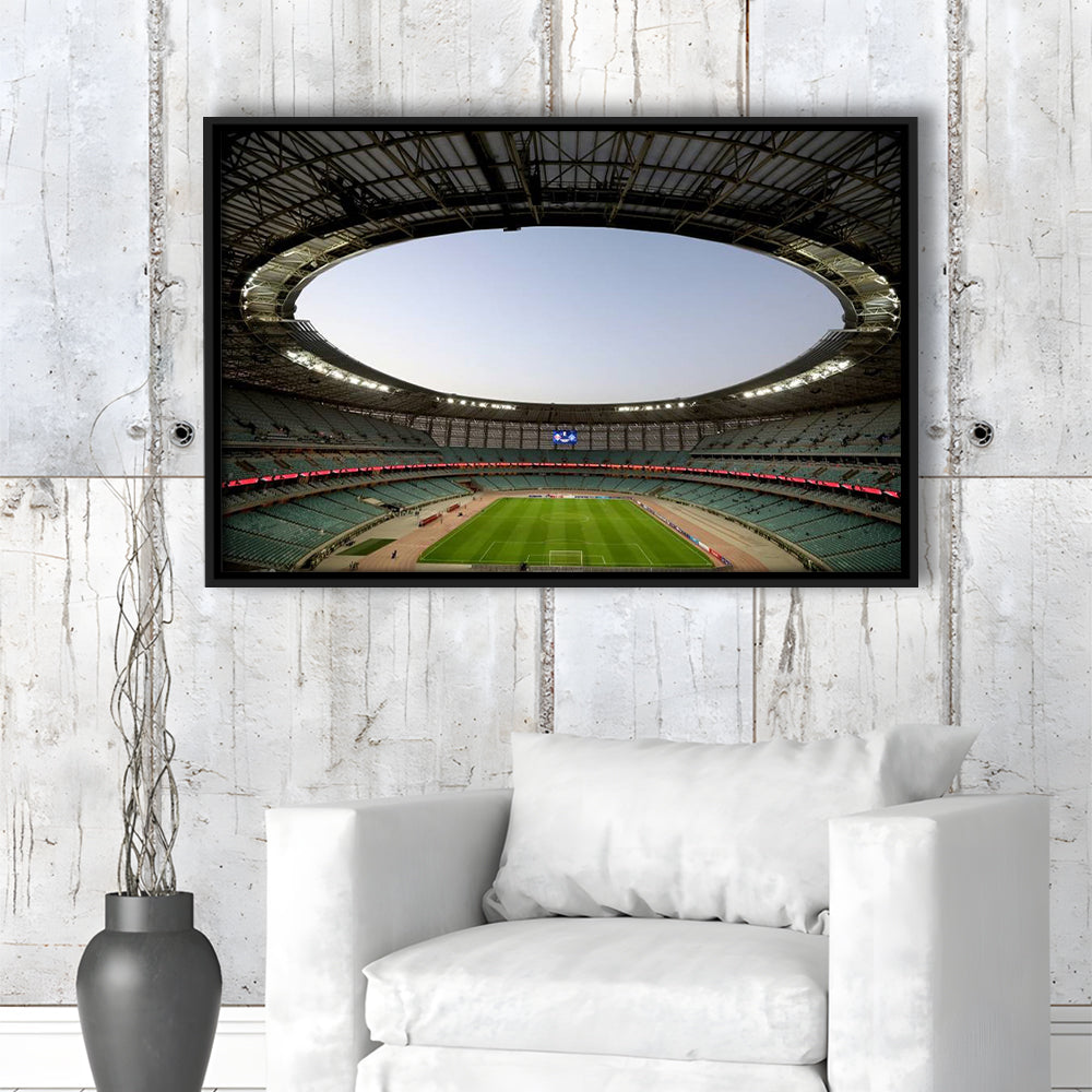 Empty Baku Olympic Stadium, Stadium Canvas, Sport Art, Framed Canvas Print Wall Art, Floating Frame