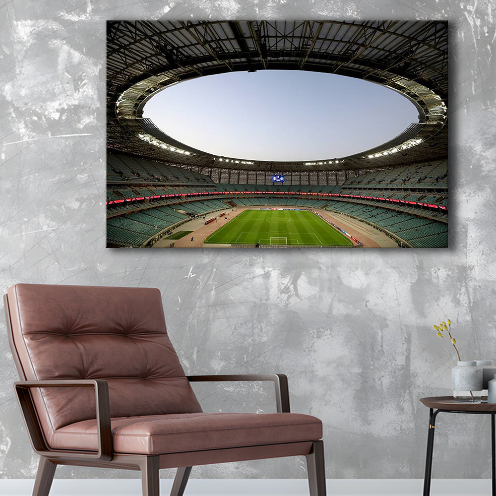 Empty Baku Olympic Stadium, Stadium Canvas, Sport Art, Gift for him, Man Cave Decor, Art Print, Canvas Print Wall Art